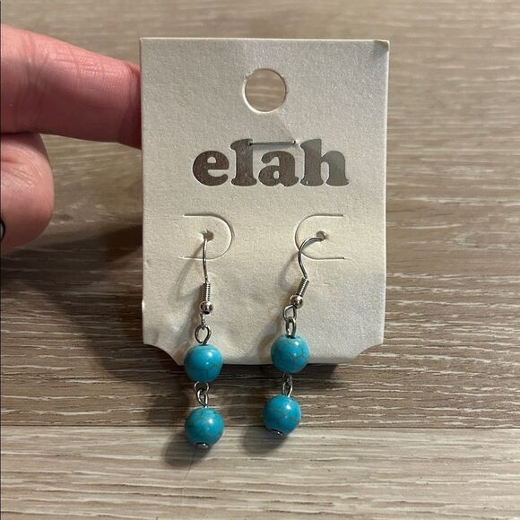 elah Turquoise Beaded Drop Earrings - Picture 2 of 5
